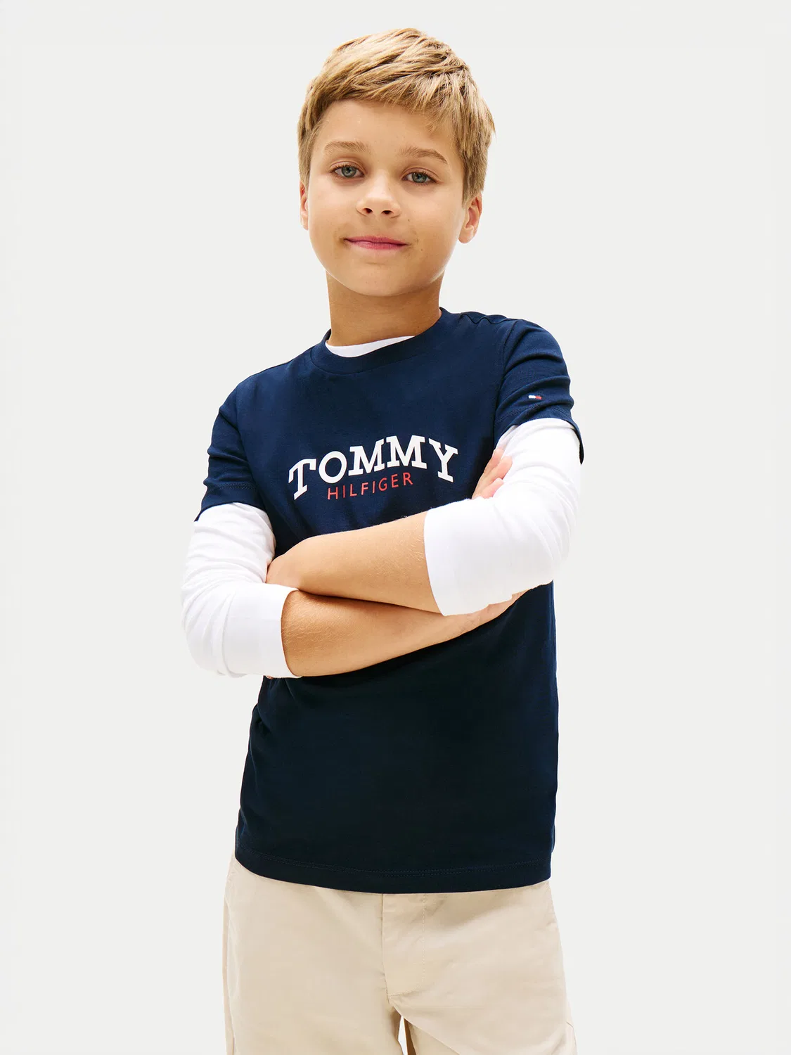 Футболка стандартного кроя для мальчика Tommy Hilfiger, темно-синий