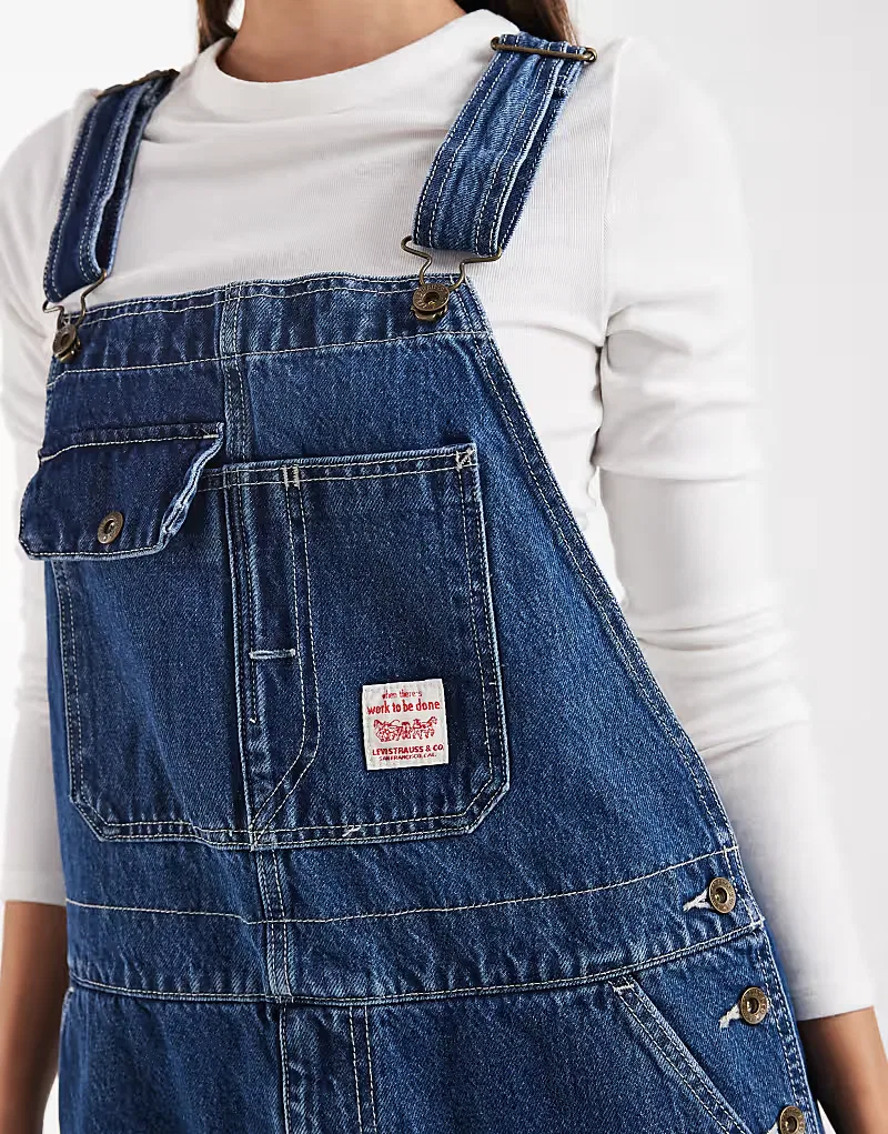 Свободный джинсовый комбинезон Levi's Workwear, средне-синий — фото 2