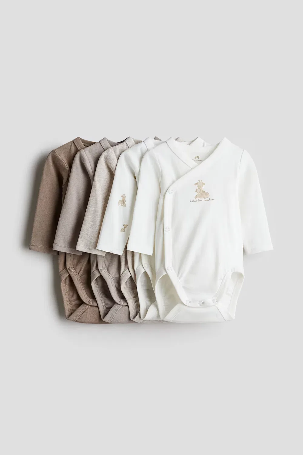 Набор из 5 боди-оберток H&M, Weiß/Giraffen