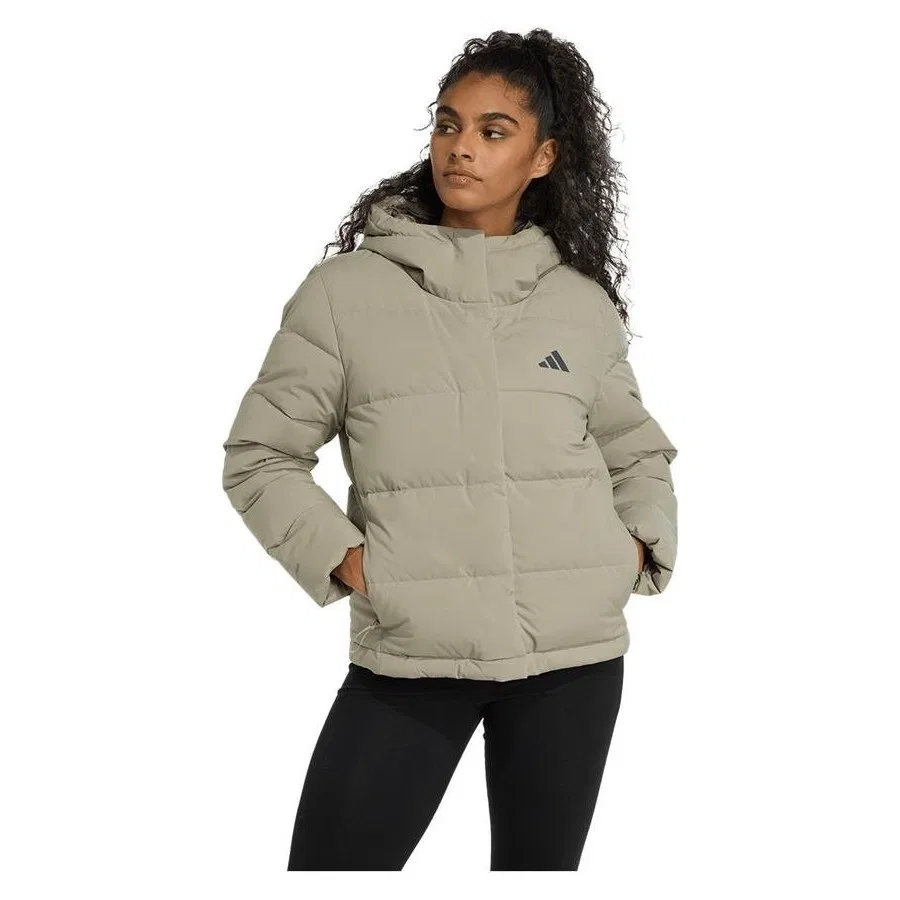 Женский утепленный пуховик с капюшоном Helionic Hd J adidas, Зеленый — фото 2
