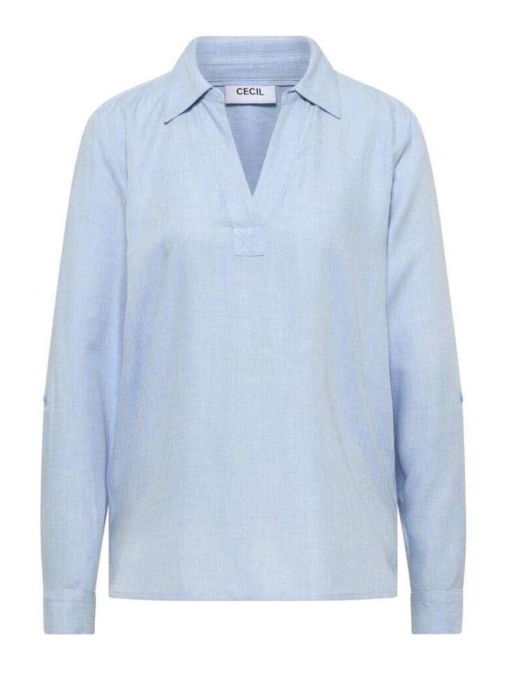 

Блузка с длинными рукавами из светло-голубого меланжевого цвета Cecil