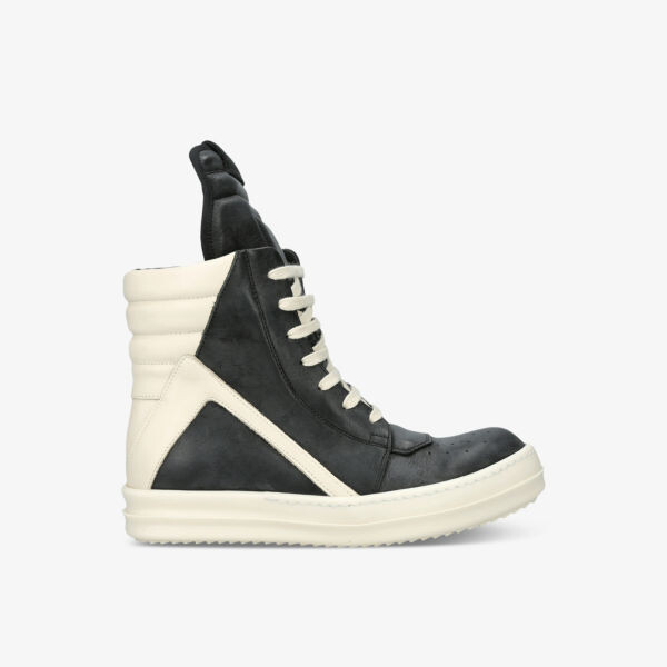 

Кожаные высокие кроссовки geobasket на шнуровке Rick Owens, черный