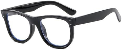 

Солнцезащитные очки Retro Rivets для мужчин, защита от ультрафиолета UV400, модные, двухцветные, для женщин, черные с прозрачными линзами, один размер MTZJH, One Color