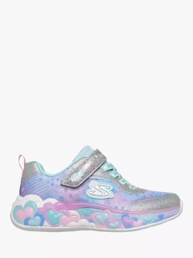 Детские кроссовки S-Lights Eternal Heart Lights, серебристый/разноцветный Skechers