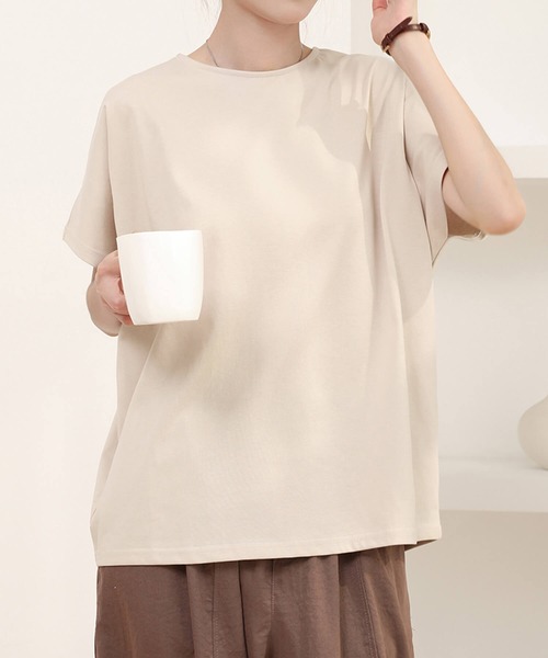 

Женская футболка с рукавом «летучая мышь», 100% хлопок Cinderella, кремовый