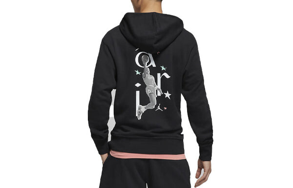 Толстовка Air Jordan Logo Hoodie 'Black White', черный — фото 2