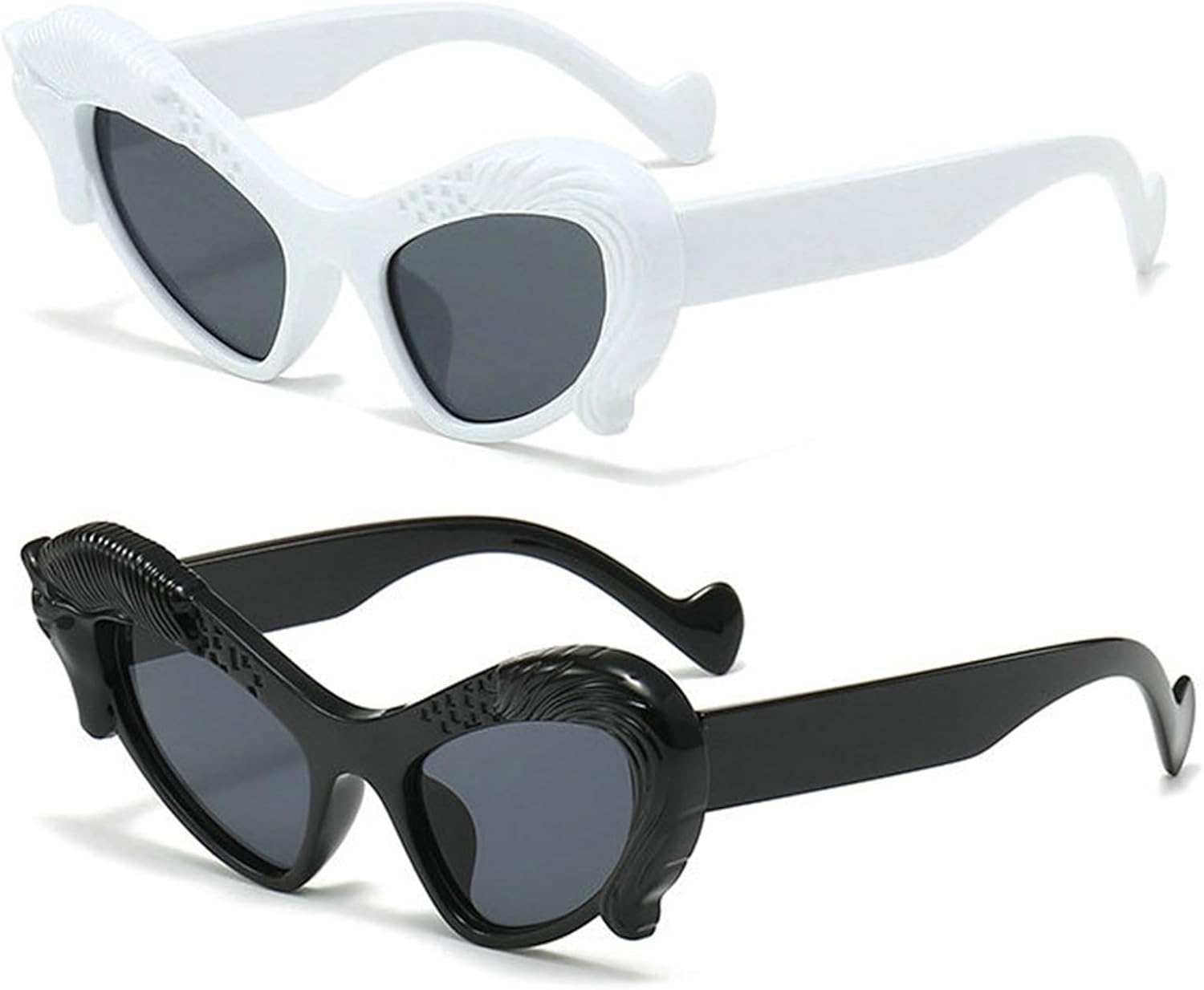 

Винтажные солнцезащитные очки «кошачий глаз» для женщин, модные, конфетного цвета, в стиле Y2k, забавные солнцезащитные очки, элегантные, сексуальные, с защитой от УФ-излучения UV400 helena, Black+white