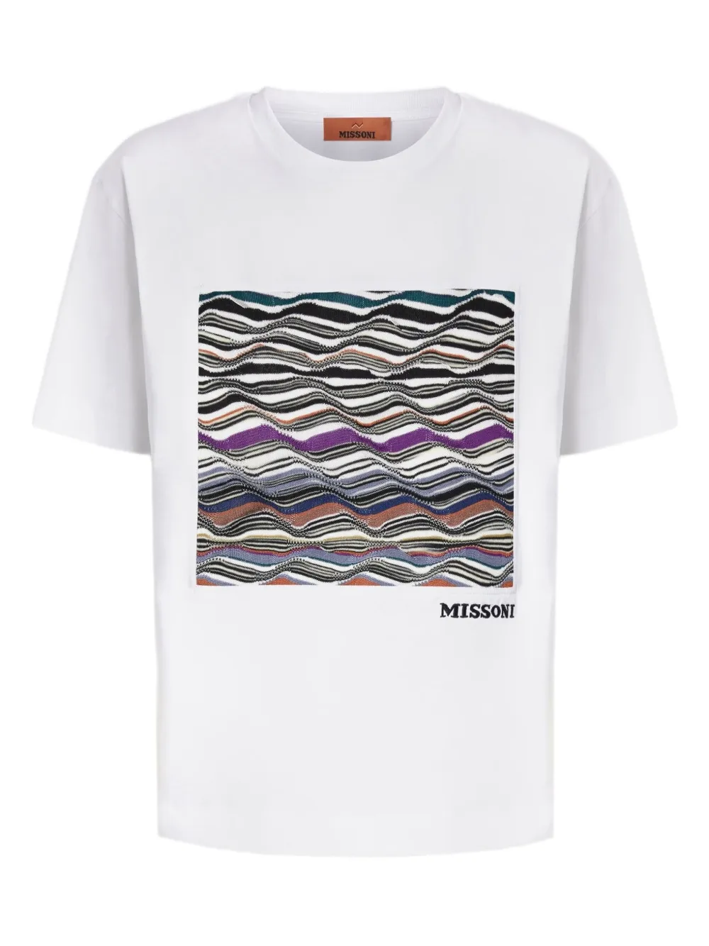 

Футболка с волнистым узором и аппликацией Missoni, белый