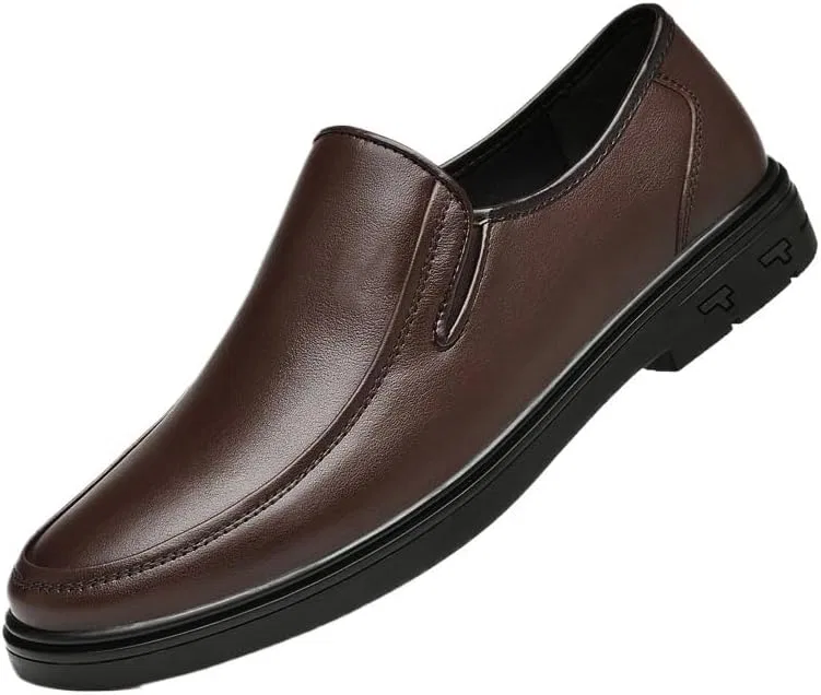 Лоферы кожаные, Round Toe, коричневый UOPYNE