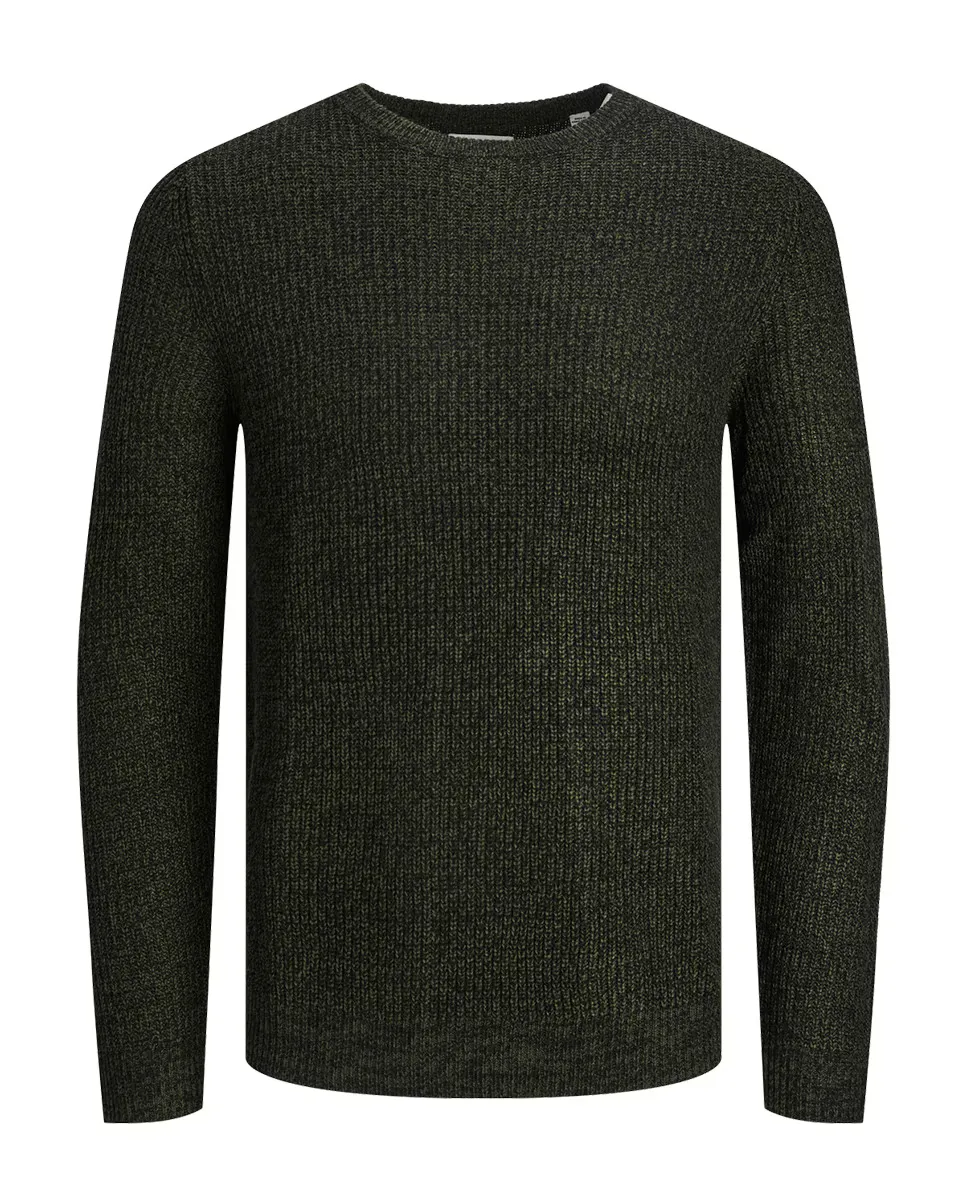 

Мужской структурированный свитер с круглым вырезом Jack & Jones, зеленый