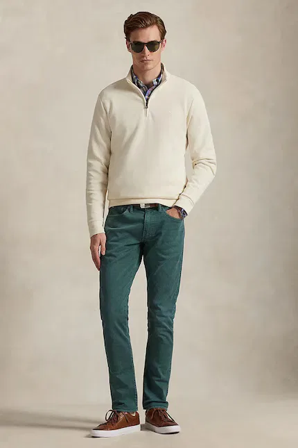 Худи мужское свободный крой Polo Ralph Lauren, бежевый — фото 3