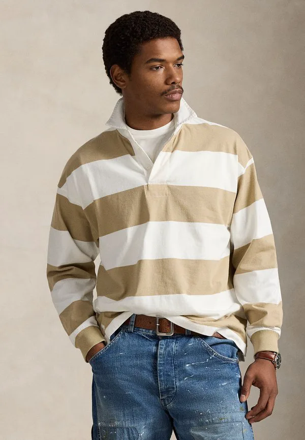 Рубашка-Поло для регби с длинным рукавом Polo Ralph Lauren, Trophy Cream/Classic Khaki