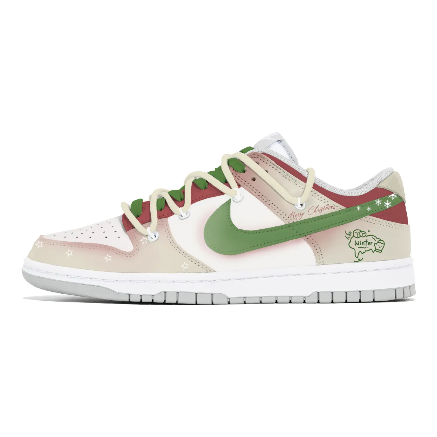 

Nike Кроссовки для скейтбординга Dunk Joy Lemon, износостойкие, низкие, мужские, белые, зеленые