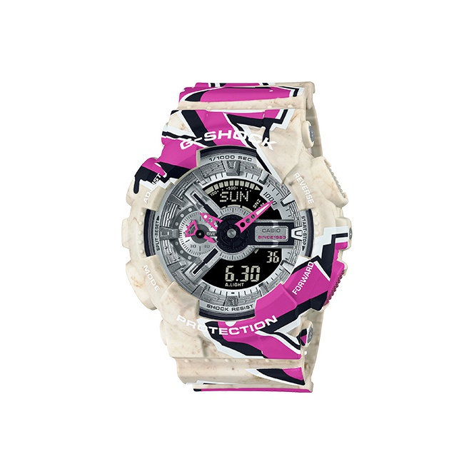 

CASIO Часы Men Liquid Crystal/Analog Dual Display Series 51.2mm Silver Watch GA-110SS-1APR