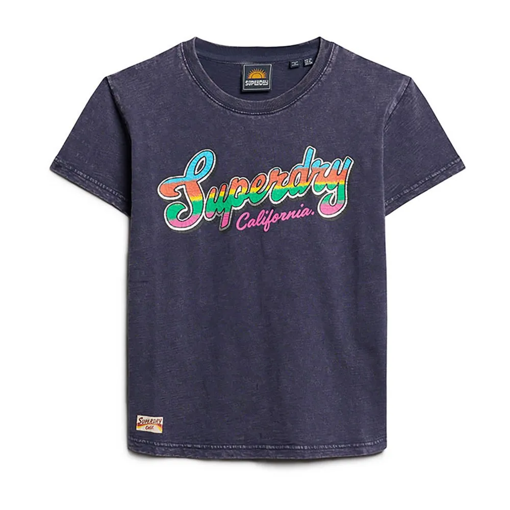 Футболка Superdry Cali Sticker Fitted, фиолетовый — фото 2