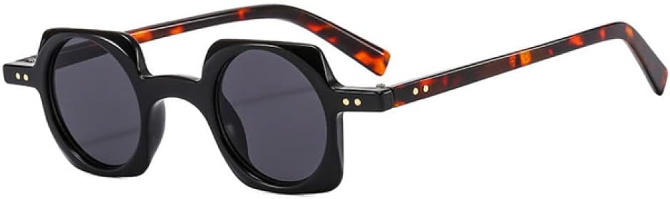 

Солнцезащитные очки MUTYNE Retro Small Square для женщин, модные, с прозрачными круглыми линзами, в стиле панк, с заклепками, солнцезащитные очки UV400, Black Leopard Grey