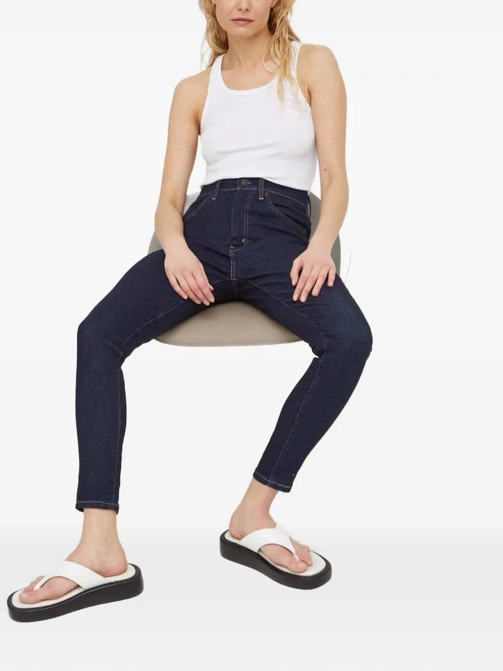 Ретро скинни-джинсы с завышенной талией Levi'S, синий — фото 2