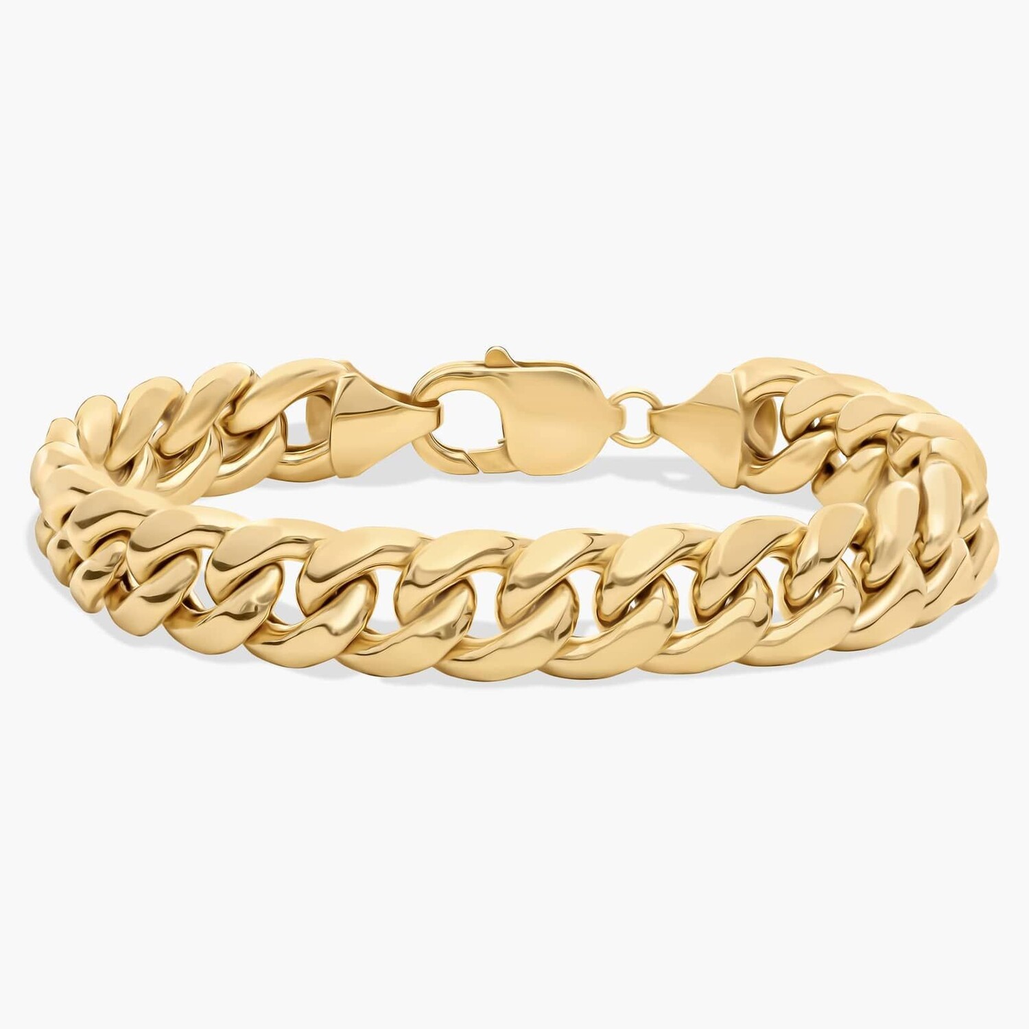 

8-дюймовый мужской браслет Miami Cuban Link из 14-каратного желтого золота (11 мм) Blue Nile