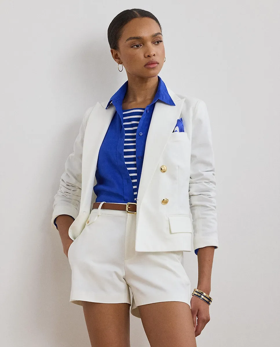 

Женский хлопковый блейзер с пуговицами Lauren Ralph Lauren, белый