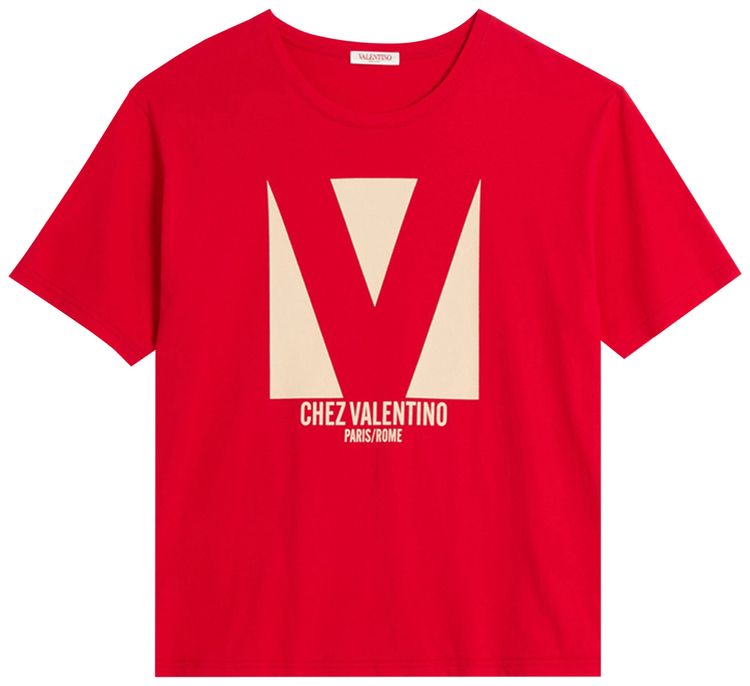 

Футболка Valentino Chez Valentino Print T-Shirt 'Rosso', красный