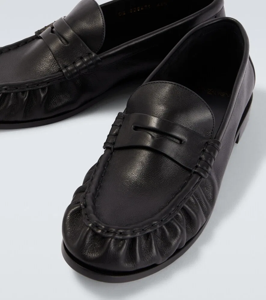 Кожаные лоферы Le Loafer Saint Laurent, черный — фото 3