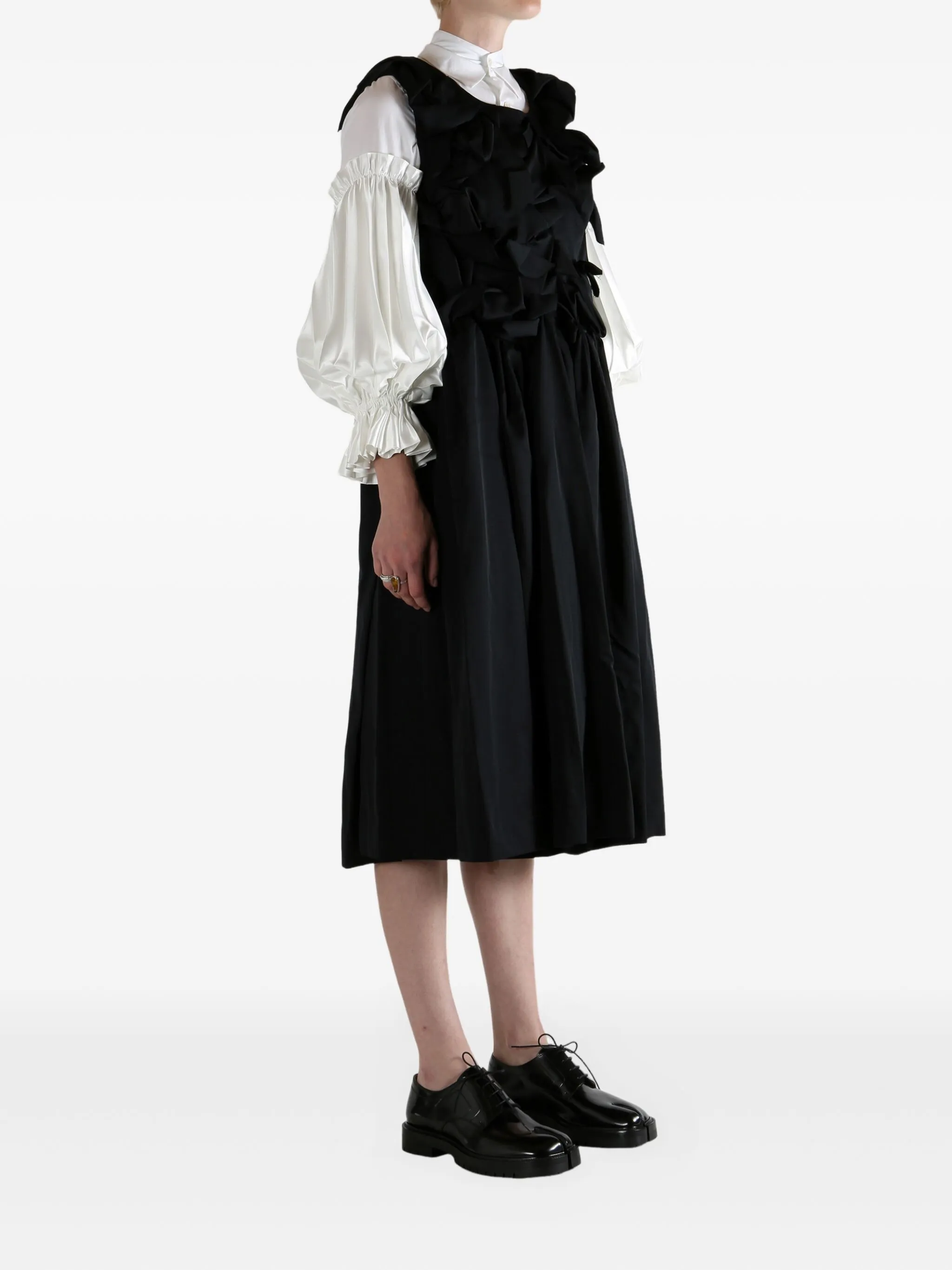 Шерстяное платье миди Comme Des Garçons, черный — фото 3
