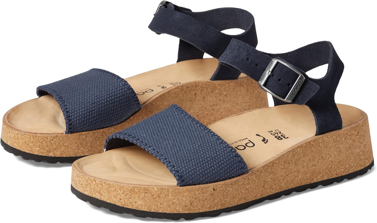 

Сандалии Birkenstock Papillio by Birkenstock Glenda Platform Sandal, цвет Midnight Canvas/Suede