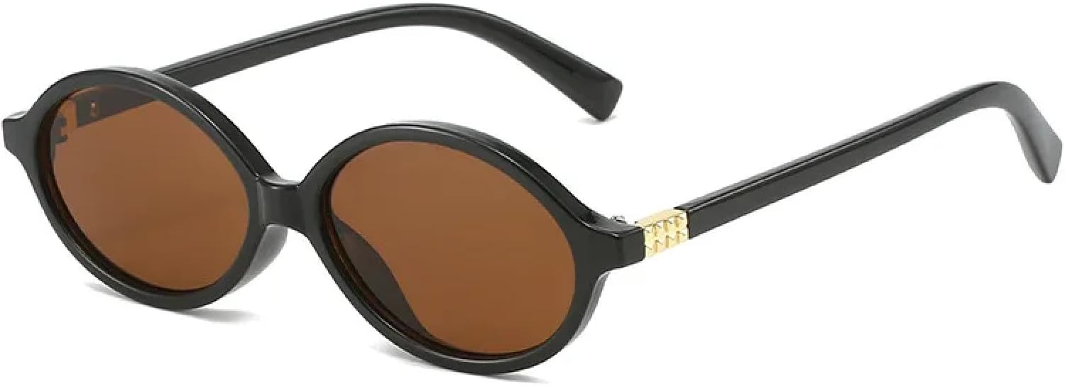 

Солнцезащитные очки с защитой от УФ-излучения UV400 | Маленькие овальные, в стиле панк | Для женщин и мужчин, для занятий спортом на открытом воздухе и вождения DSVIGF, Black-brown