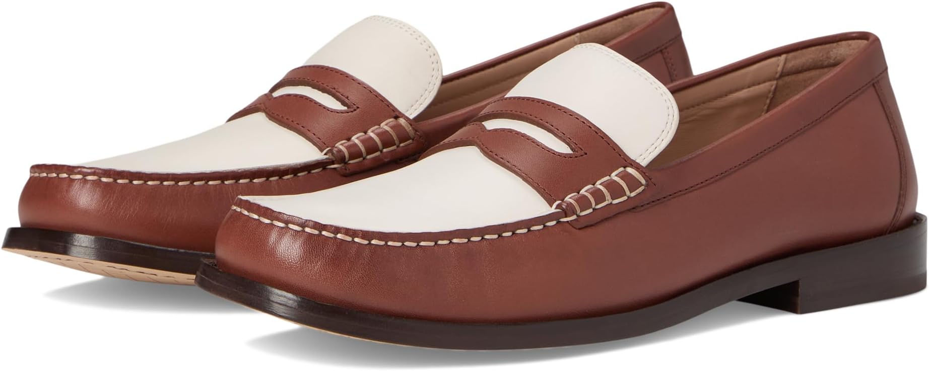 Лоферы Cole Haan Lana Lux Penny Loafers Remastered, Dark Cuoio Box Leather/Ivory LeatherSee Less