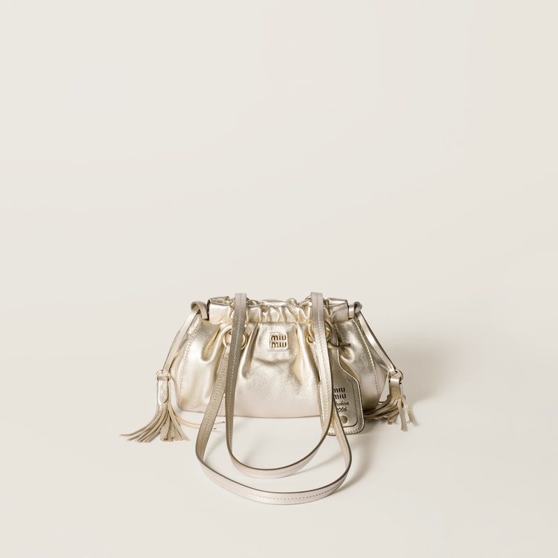 

Мини-Сумка Joie из кожи наппа Miu Miu, серебряный