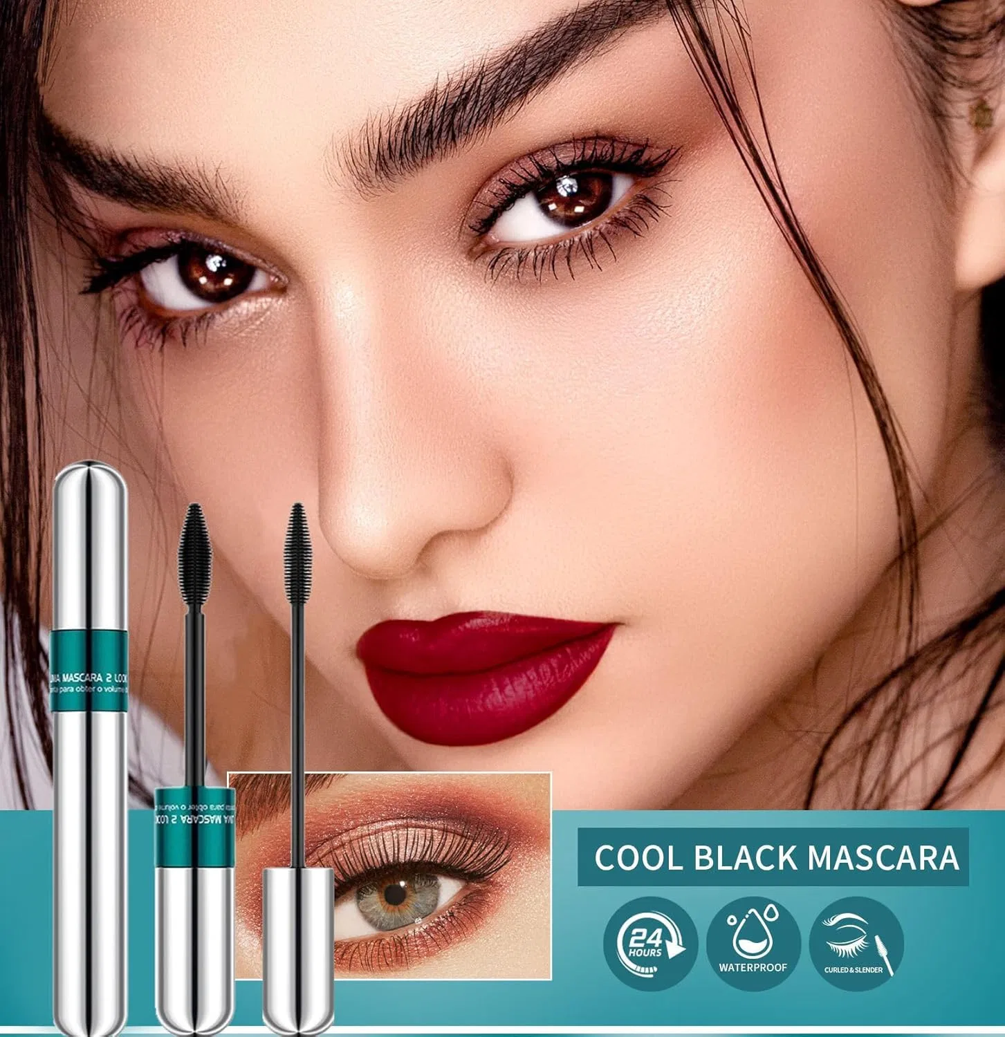 Тушь для ресниц 4D Silk Fibre Lash Mascara, водостойкая, 2-в-1 Housn, B — фото 2