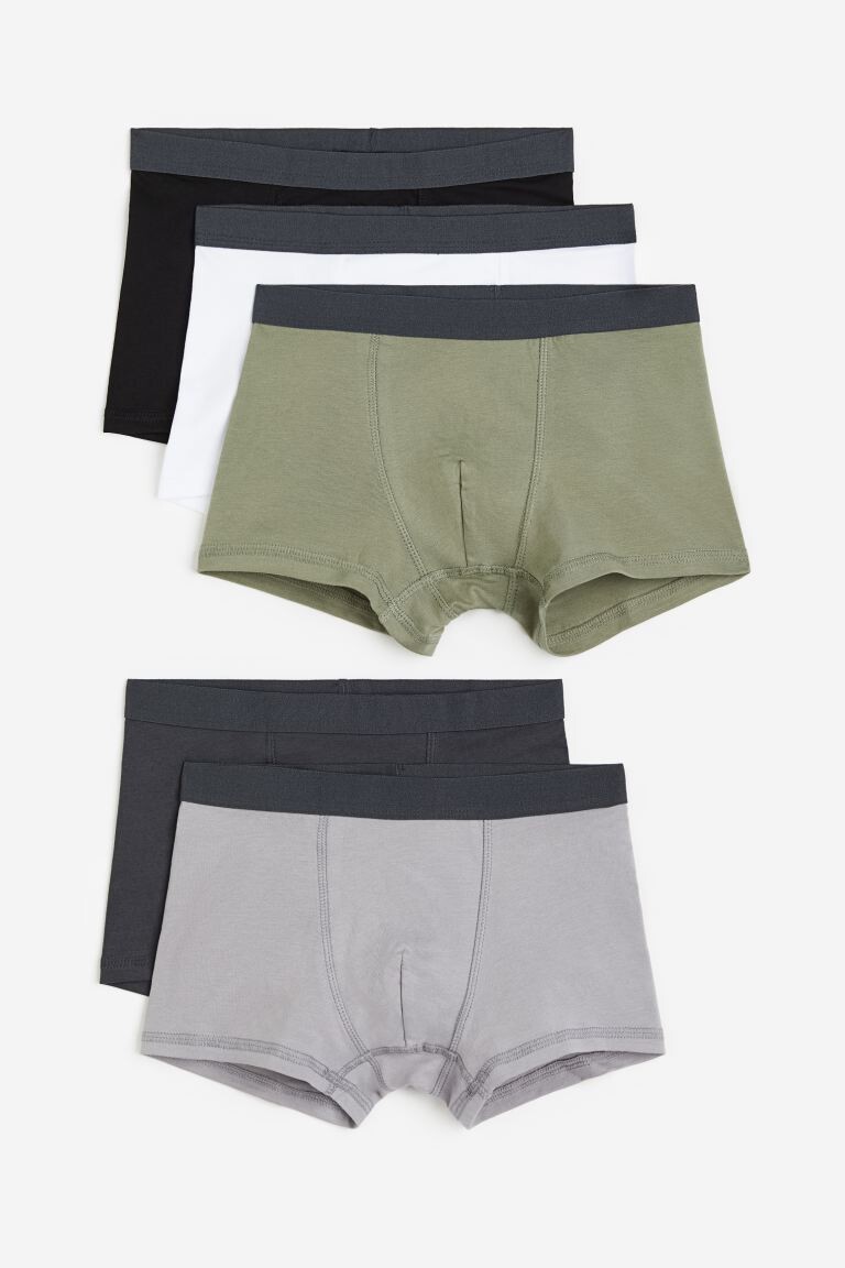 

Упаковка из 5 боксеров H&M, темно-серый/зеленый/белый