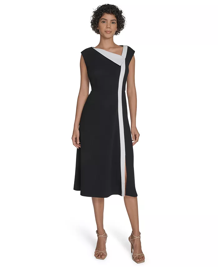 

Женское платье миди с цветными блоками Calvin Klein, черный