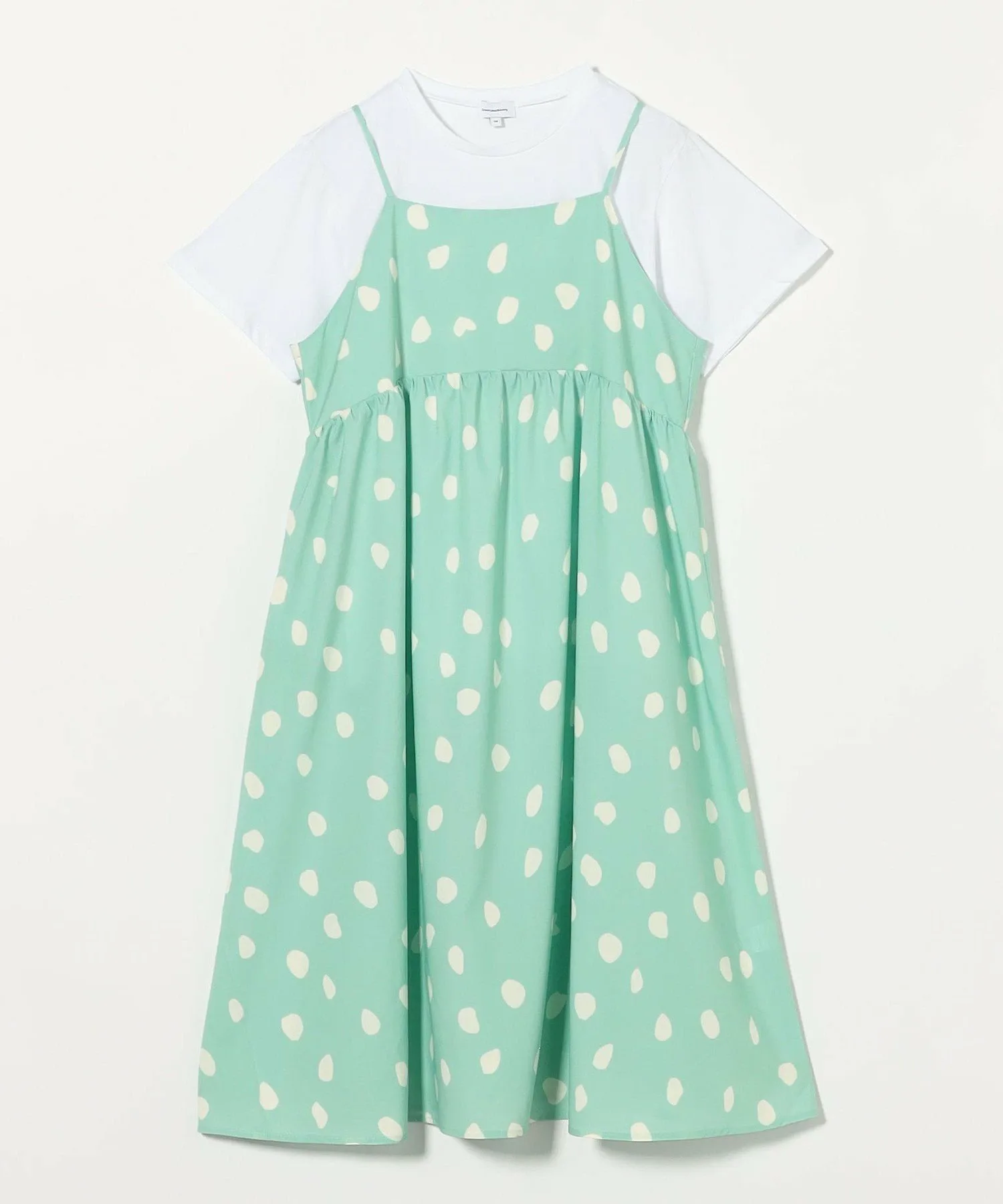 Комплект из футболки и платья-майки / Детский размер 140-160 см United Arrows Green Label Relaxing, LIME