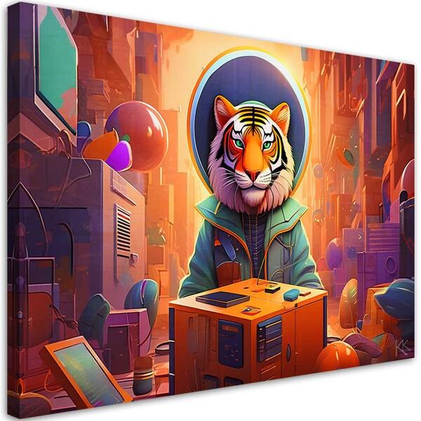 

Картина арт-принт KUNSTLOFT The Tech Tiger, многоцветный