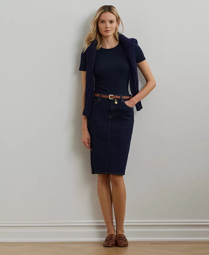 

Джинсовая юбка Lauren Ralph Lauren, синий