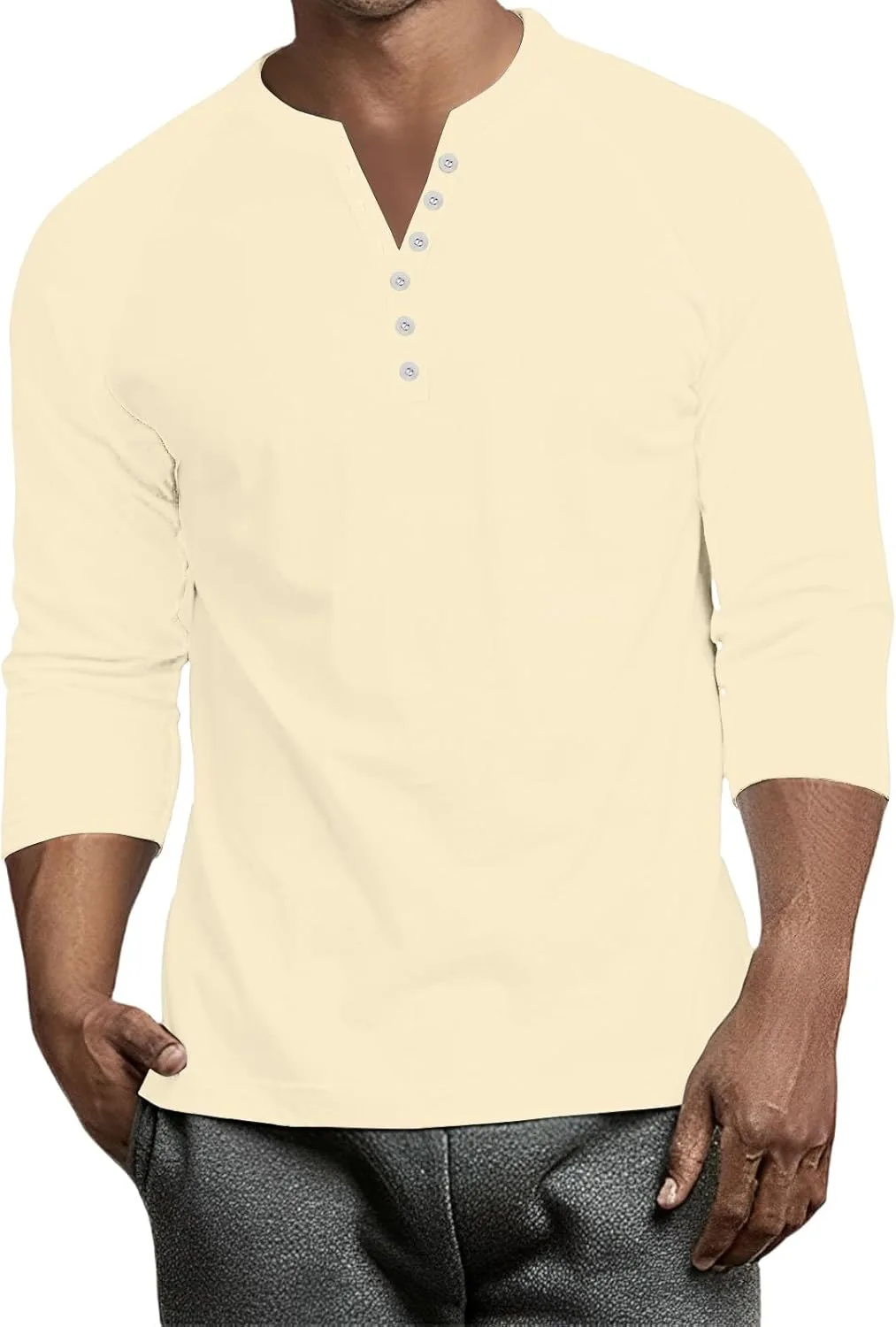 

Мужская футболка Henley с коротким рукавом, летняя базовая, S-3XL WENKOMG1