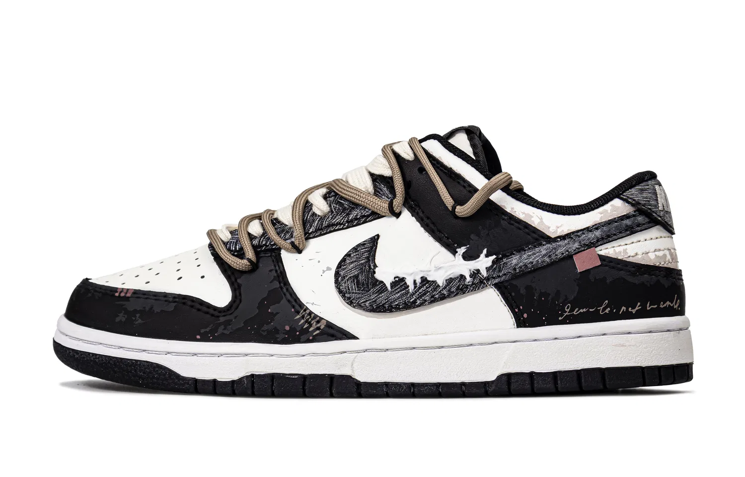 Кроссовки Dunk Decay Moon Shadow MONE Manufacturing из кожи с легкой амортизацией, низкий силуэт Nike, Black White