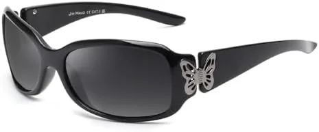 

Ретро поляризованные солнцезащитные очки для женщин в винтажном стиле с бабочками, овальные, с градиентным покрытием, защита от ультрафиолета UV400 MTZJH, C1 Grey