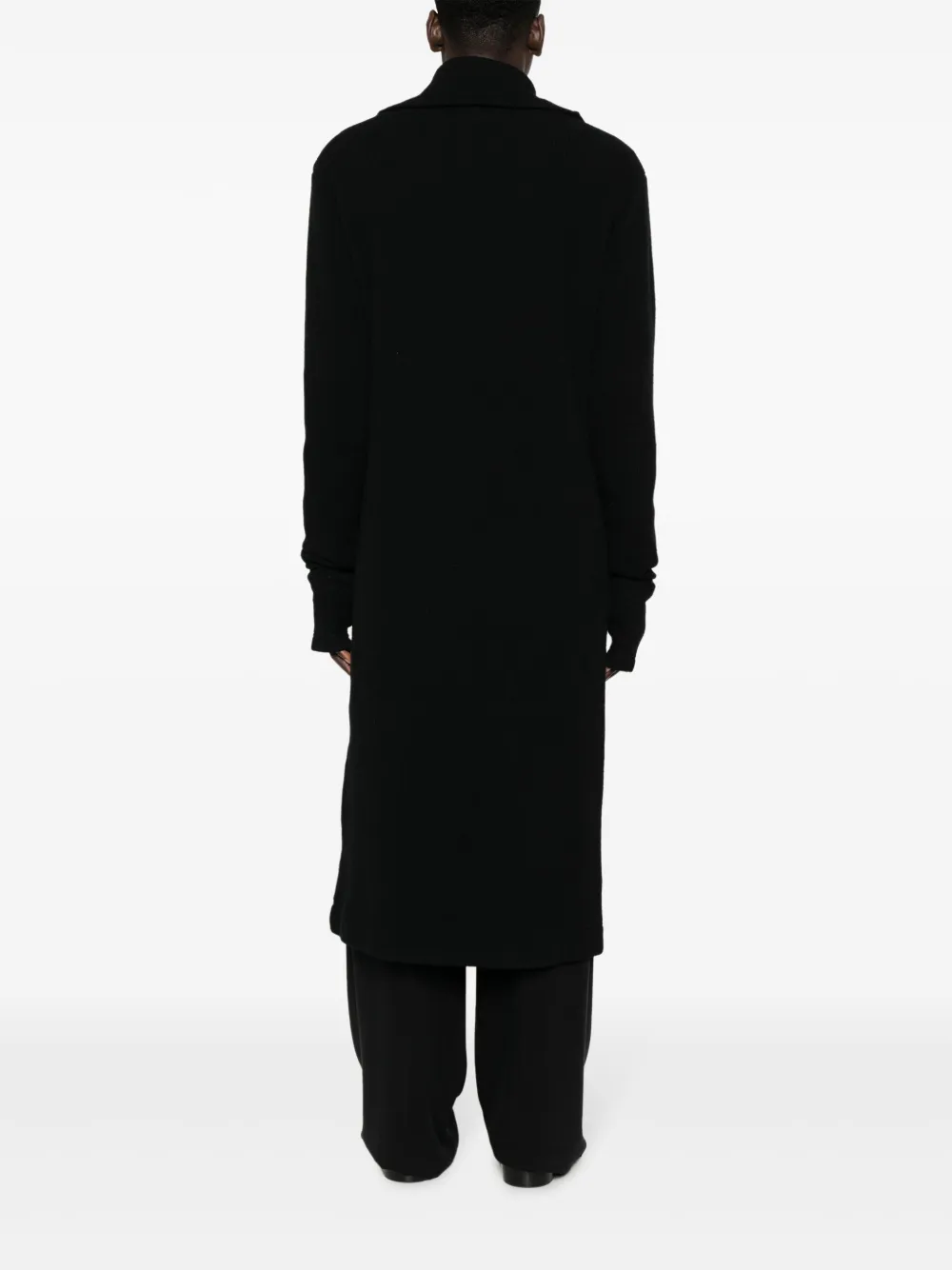 Кардиган макси с капюшоном и рукавами-перчатками Yohji Yamamoto, черный — фото 4