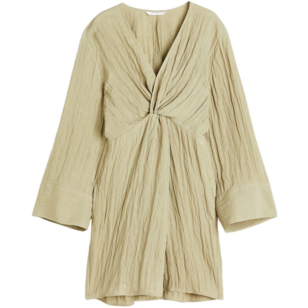 

Платье H&M Textured-weave Knot-detail, светло-зеленый