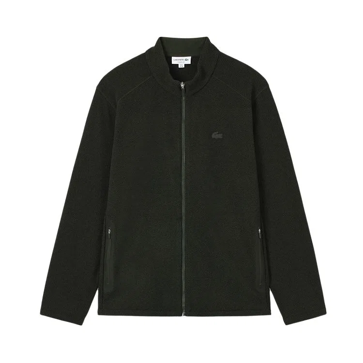 Мужское флисовое худи с воротником-стойкой прямого кроя LACOSTE, Brown Green