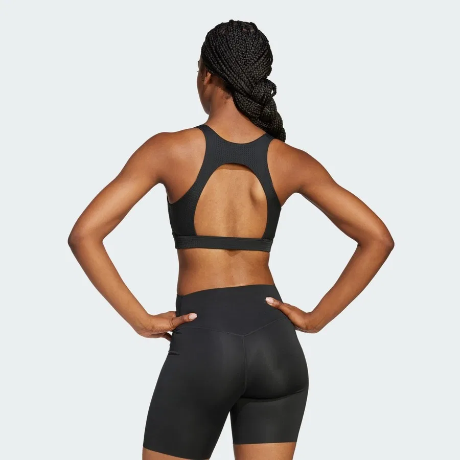 Спортивный бюстгальтер с открытой спиной, модель PrimeLiftimpact Hiit Medium Support Training, adidas, Черный — фото 2