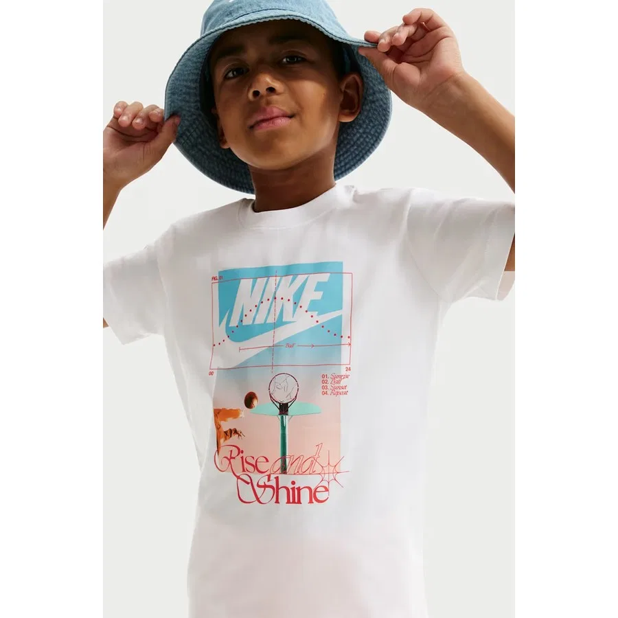 Детская футболка с принтом Sportswear Rise And Shine Nike, Белый — фото 2