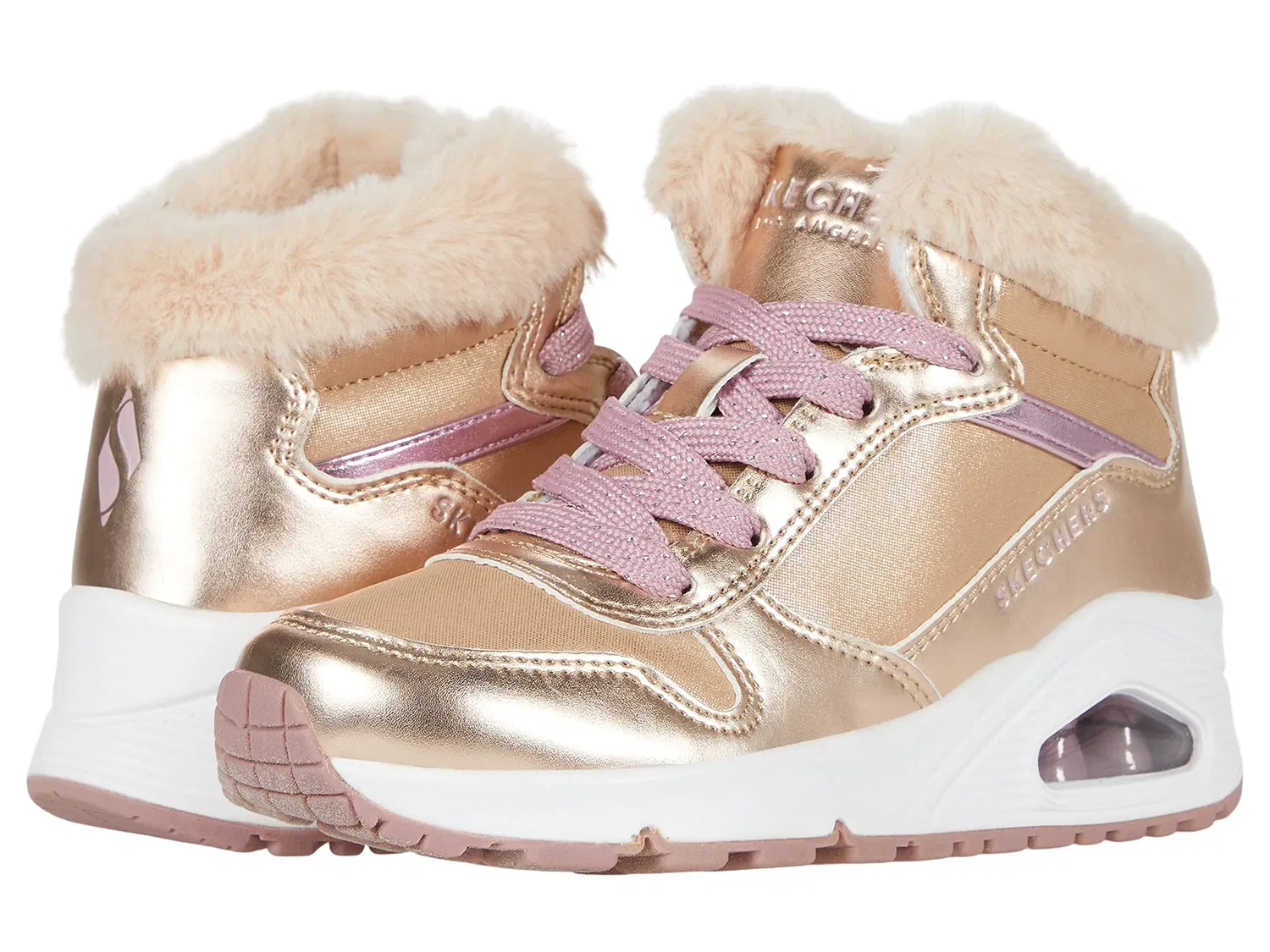 Детские кроссовки для девочек с принтом One Cozy on Air Skechers, Rose Gold