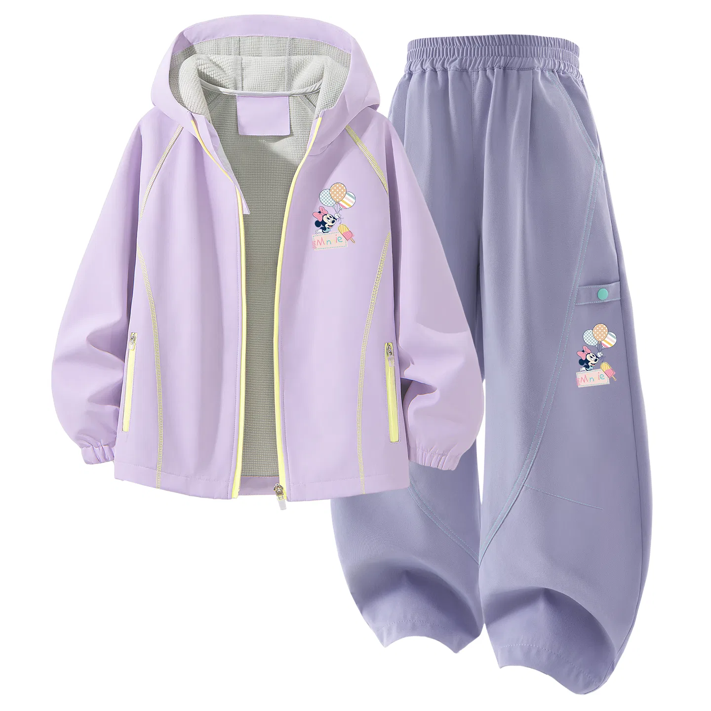 Детский спортивный комплект с капюшоном Silicone Di Balloons K Disney, Silicone Di Balloons K Hyacinth Purple+Silicone Di Balloons K Right Middle Light Leaf Purple