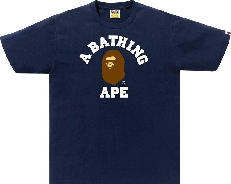 

Футболка BAPE College Tee 'Navy', синий