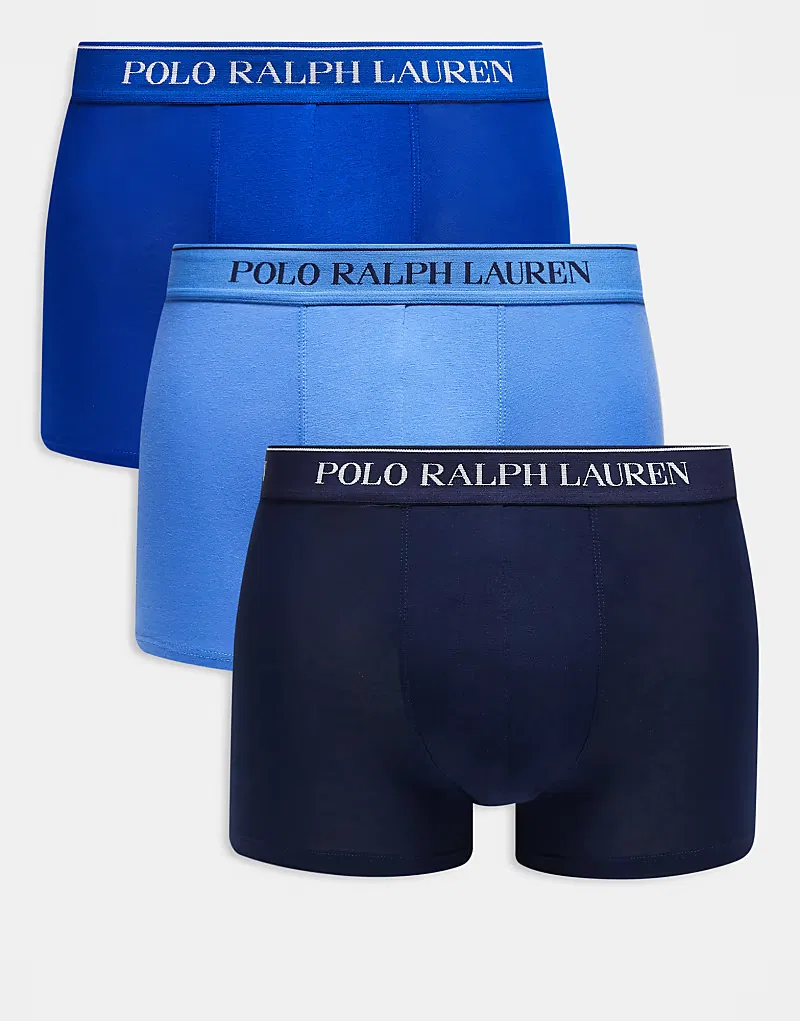 Боксеры классические с поясом с логотипом 3 шт Polo Ralph Lauren, темно-синий/синий