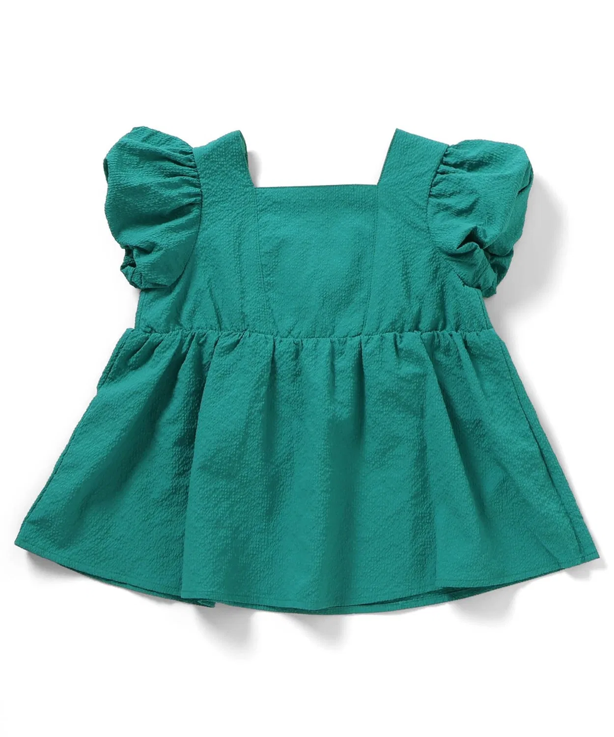 Детская блузка с пышными рукавами и лентой на спине, модель Back Ribbon, apres les cours, Charcoal — фото 2