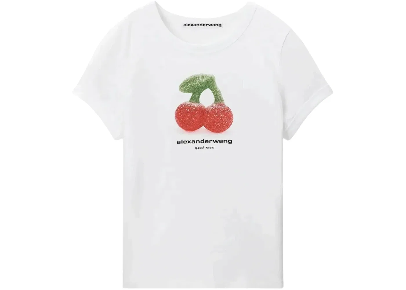 Женская футболка с принтом вишни Cherry Graphic Fitted Ringer Tee Alexander Wang